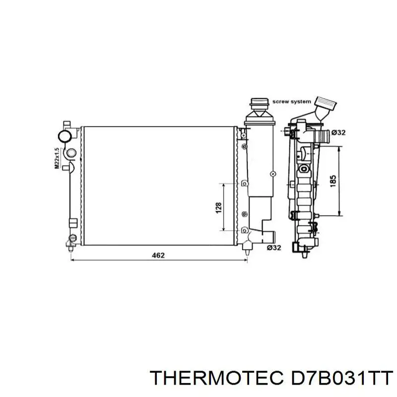 Купить D7B031TT Thermotec Радиатор водяной