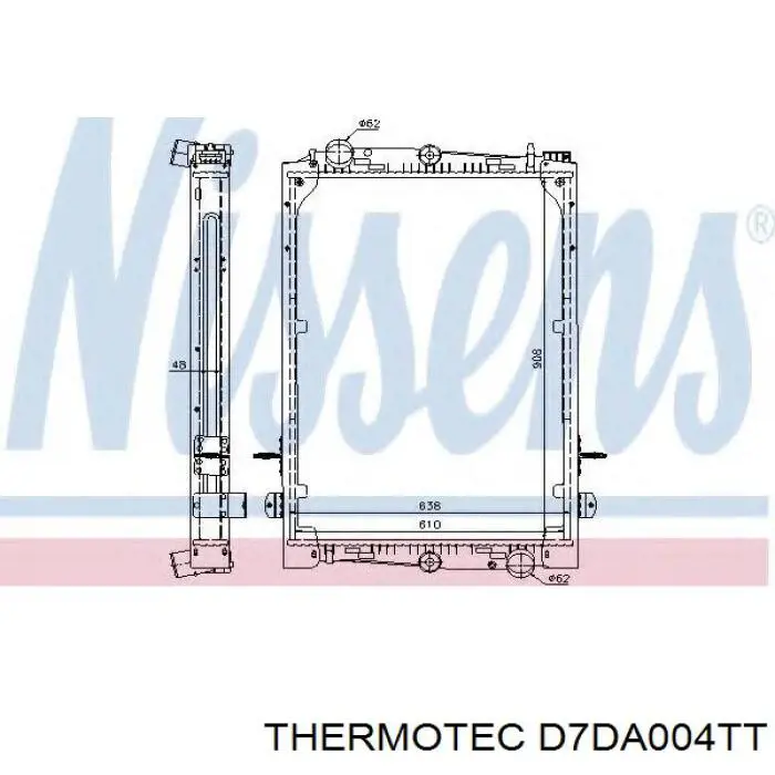 Радиатор охлаждения двигателя Thermotec D7DA004TT цена, от 333.93 USD