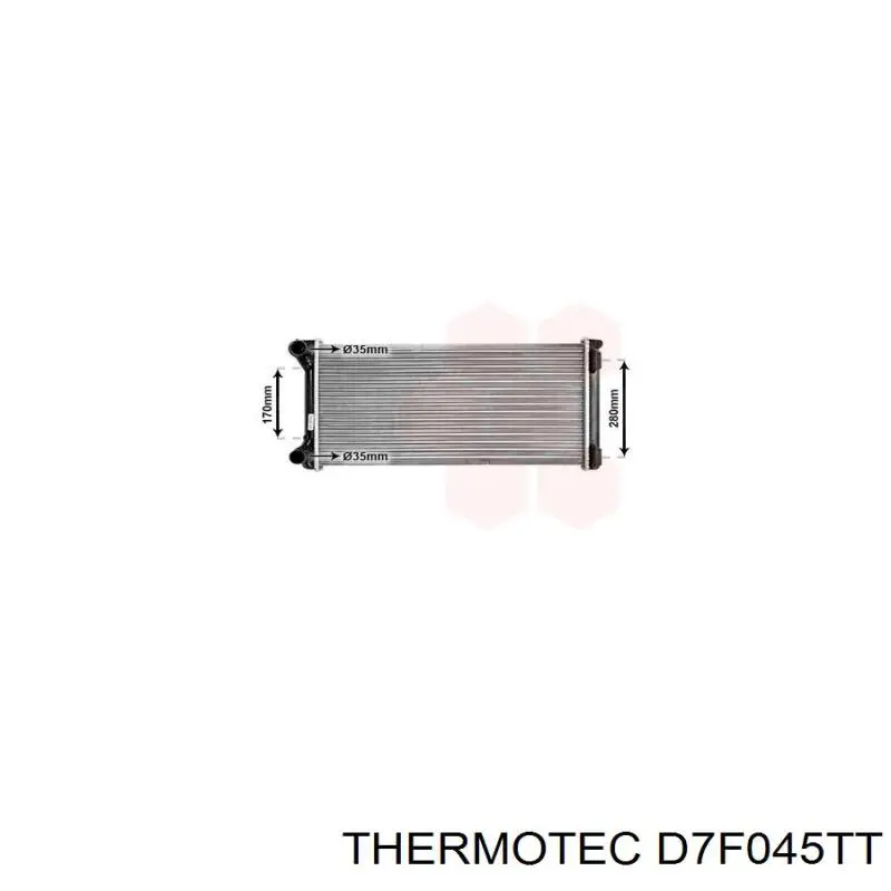 Радиатор охлаждения двигателя Thermotec D7F045TT цена, от 27.71 USD