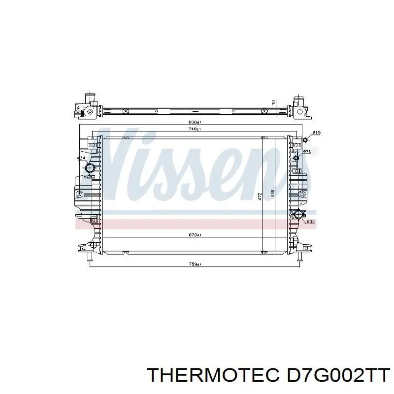 Радиатор охлаждения Thermotec D7G002TT