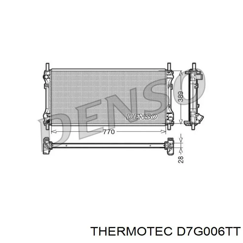 Радиатор охлаждения двигателя Thermotec D7G006TT цена, от 55.30 USD