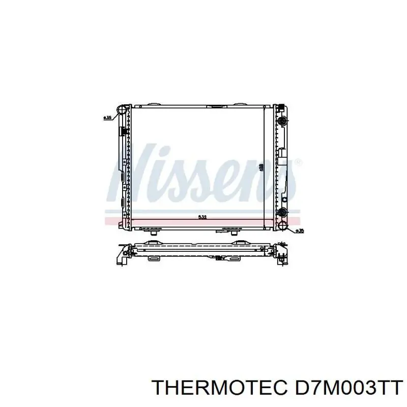 Радиатор охлаждения двигателя Thermotec D7M003TT цена, от 92.94 USD
