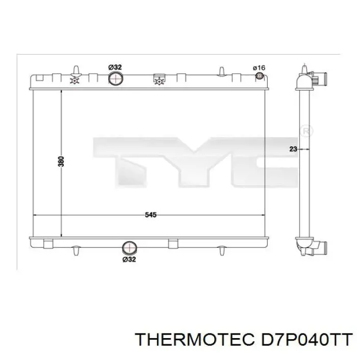 Купить D7P040TT Thermotec Радиатор водяной