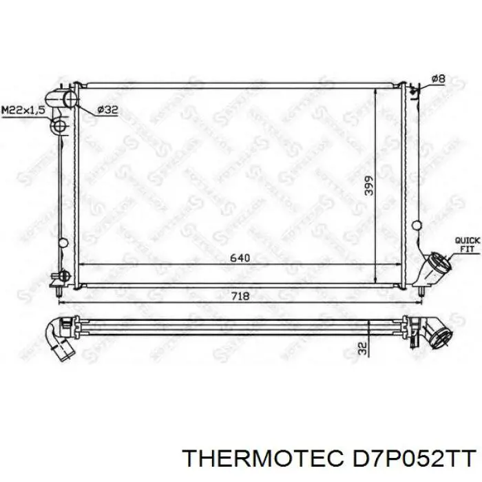 Радиатор охлаждения двигателя Thermotec D7P052TT цена, от 59.14 USD