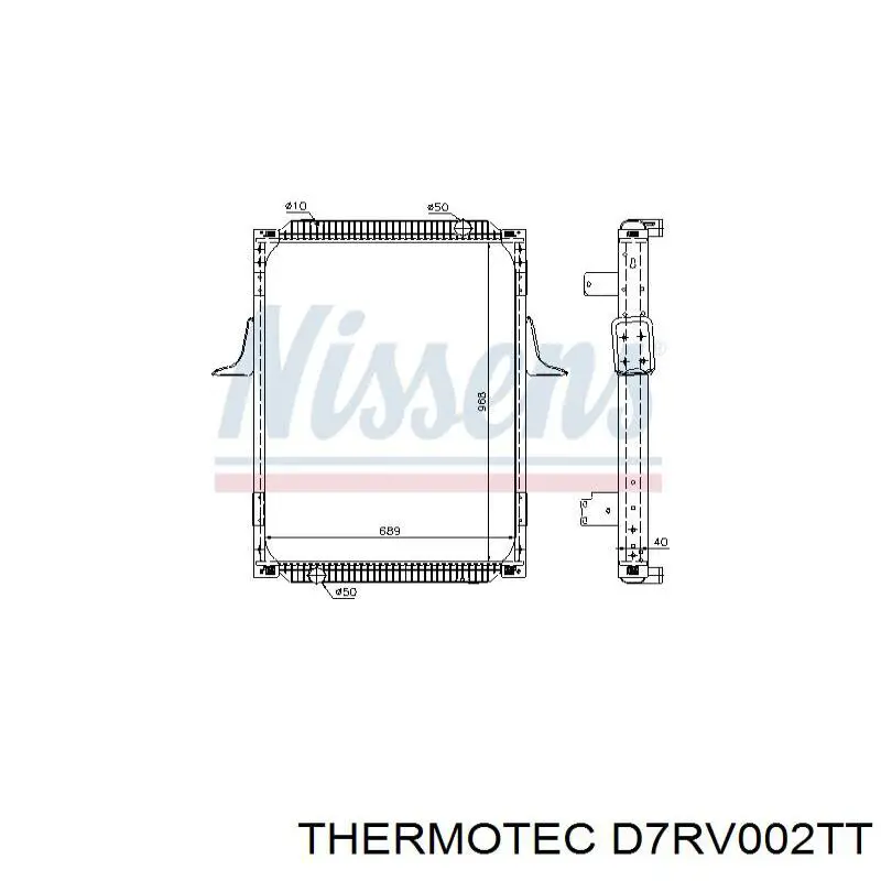 Радиатор охлаждения двигателя Thermotec D7RV002TT цена, от 277.25 USD