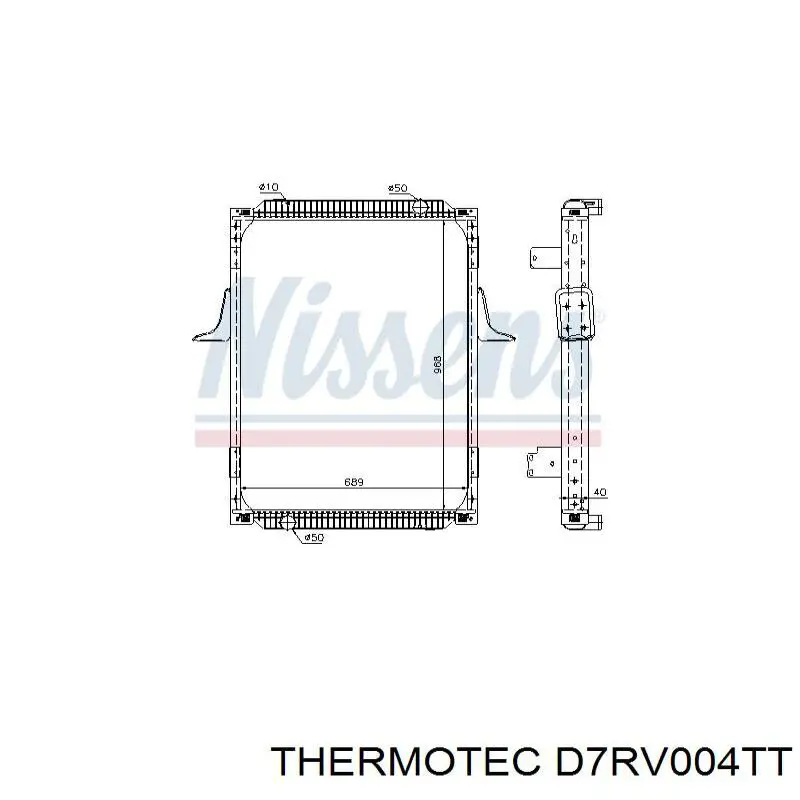 Радиатор охлаждения двигателя Thermotec D7RV004TT цена, от 348.46 USD