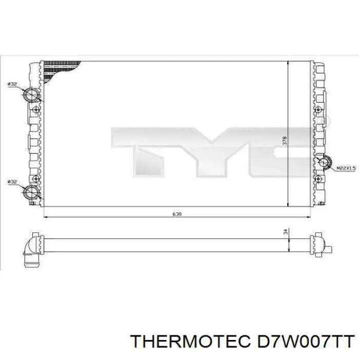 Купить D7W007TT Thermotec Радиатор водяной