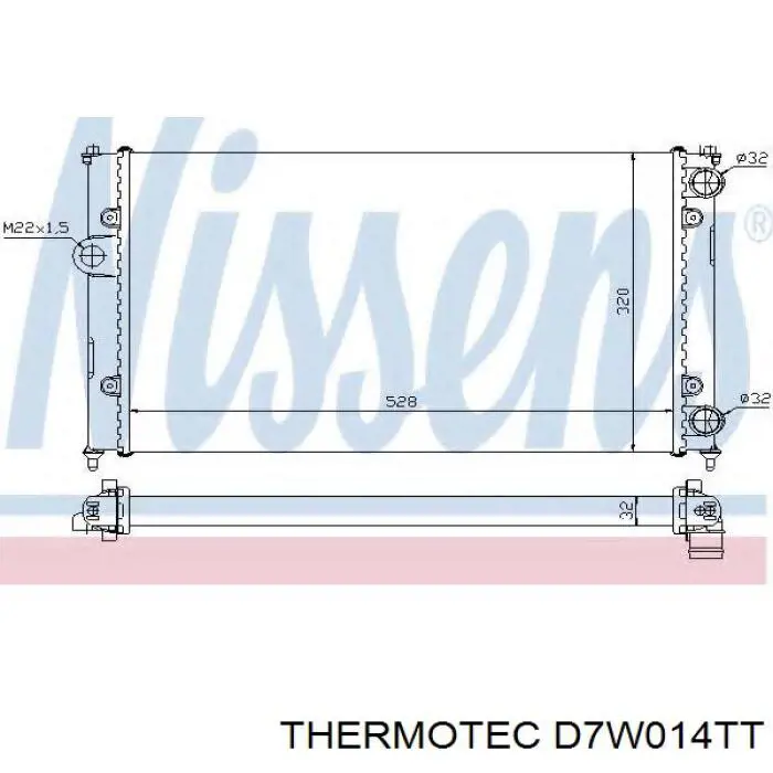 Радиатор охлаждения двигателя Thermotec D7W014TT цена, от 48.98 USD