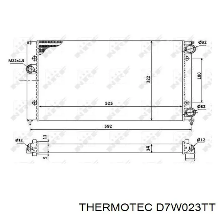 Радиатор охлаждения двигателя Thermotec D7W023TT цена, от 33.82 USD