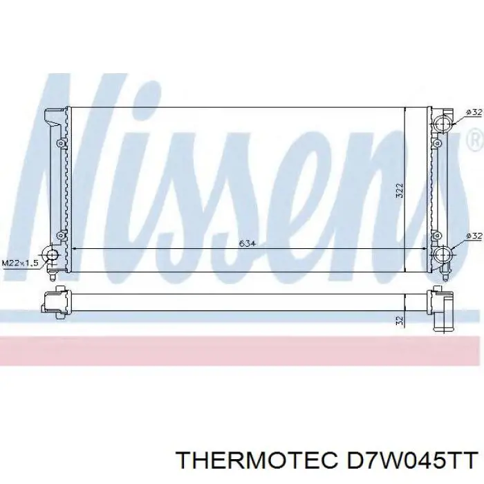 Радиатор охлаждения двигателя Thermotec D7W045TT цена, от 37.68 USD