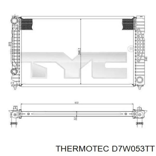 Купить D7W053TT Thermotec Радиатор водяной