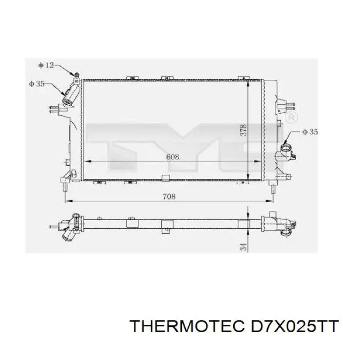 Радиатор охлаждения Thermotec D7X025TT