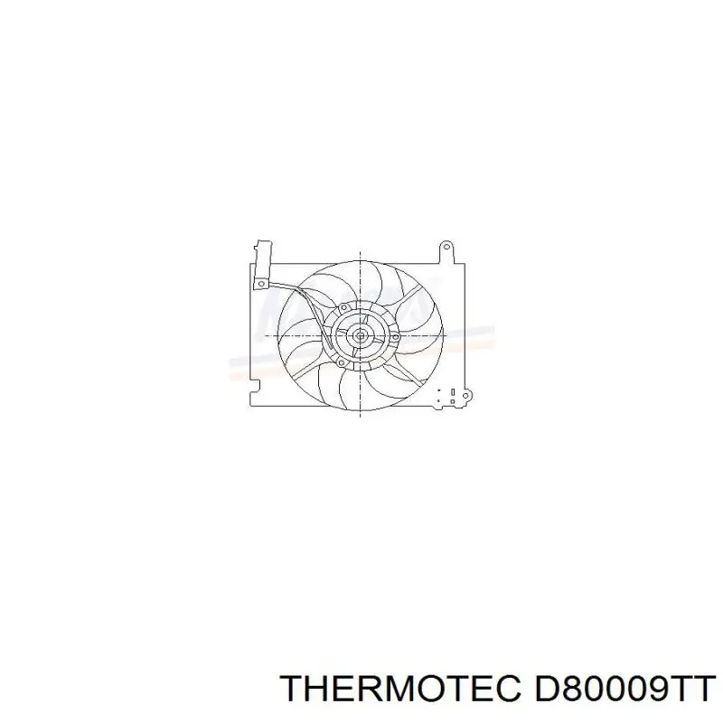 Диффузор вентилятора в сборе с мотором и крыльчаткой D80009TT Thermotec