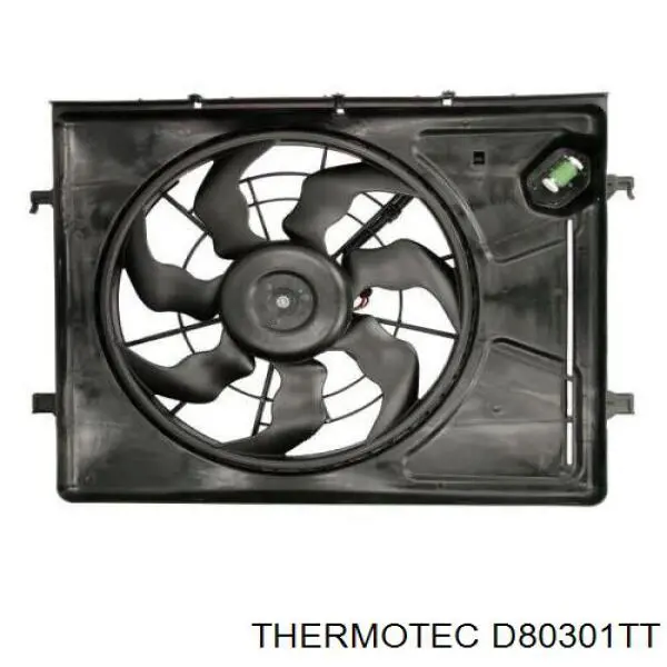 D80301TT Thermotec difusor do radiador de esfriamento, montado com motor e roda de aletas