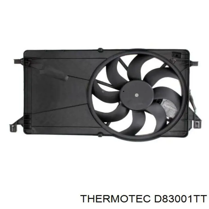 D83001TT Thermotec difusor do radiador de esfriamento, montado com motor e roda de aletas