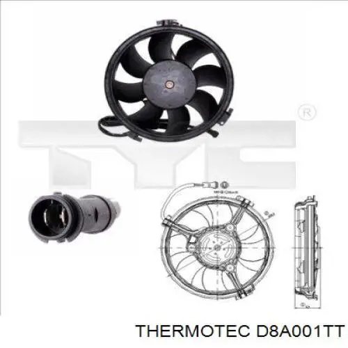 Вентилятор охлаждения Thermotec D8A001TT