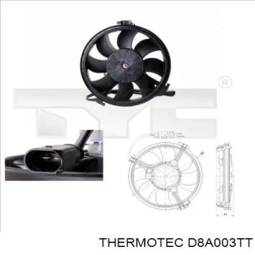 Электровентилятор охлаждения в сборе Thermotec D8A003TT цена, от 40.86 USD