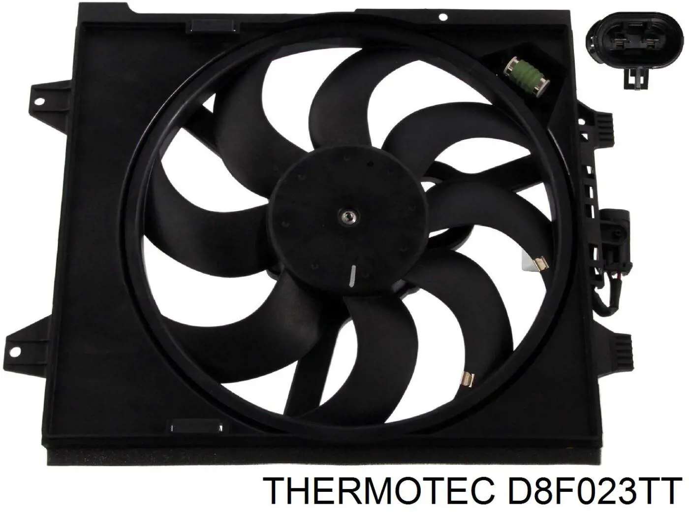 D8F023TT Thermotec диффузор радиатора охлаждения, в сборе с мотором и крыльчаткой