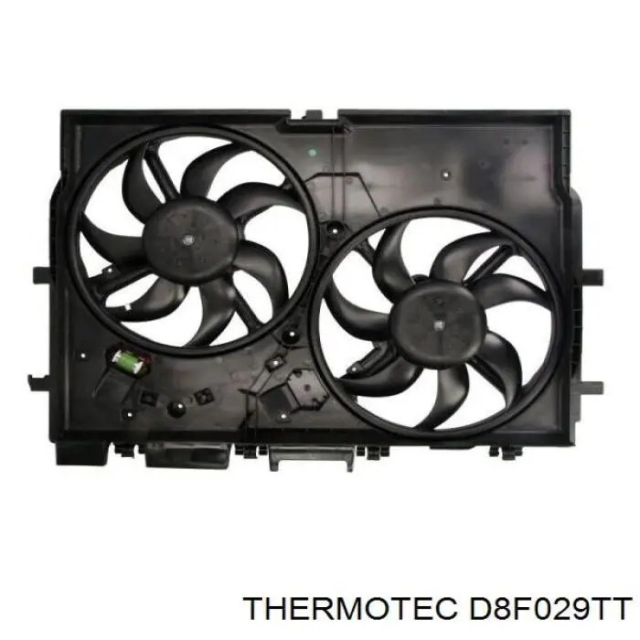 D8F029TT Thermotec диффузор радиатора охлаждения, в сборе с мотором и крыльчаткой