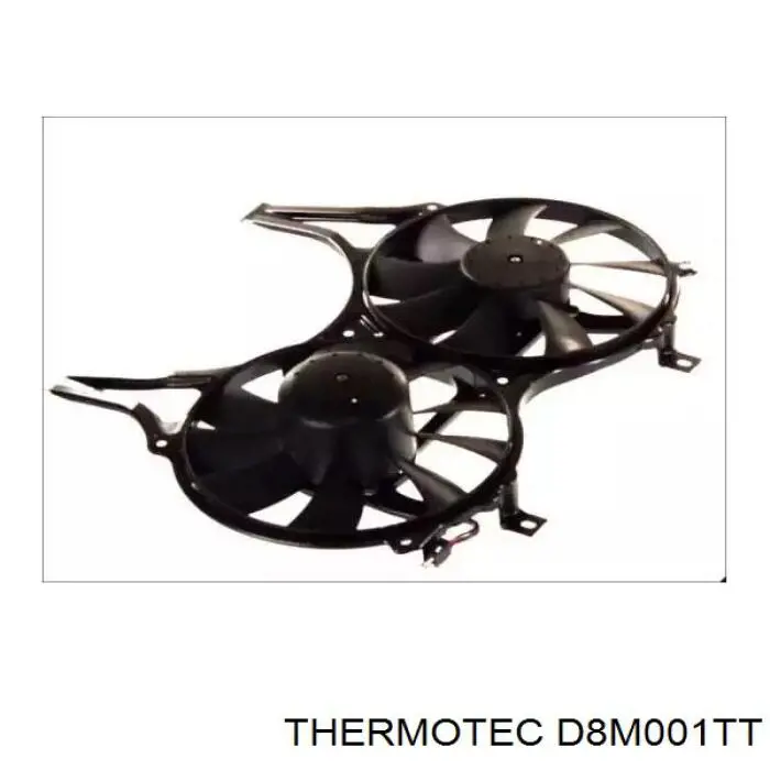 D8M001TT Thermotec диффузор радиатора кондиционера, в сборе с крыльчаткой и мотором