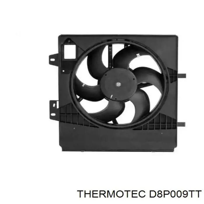 D8P009TT Thermotec диффузор радиатора охлаждения, в сборе с мотором и крыльчаткой
