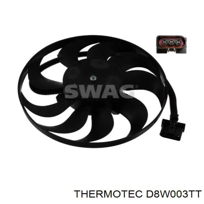 Электровентилятор охлаждения в сборе Thermotec D8W003TT цена, от 34.15 USD