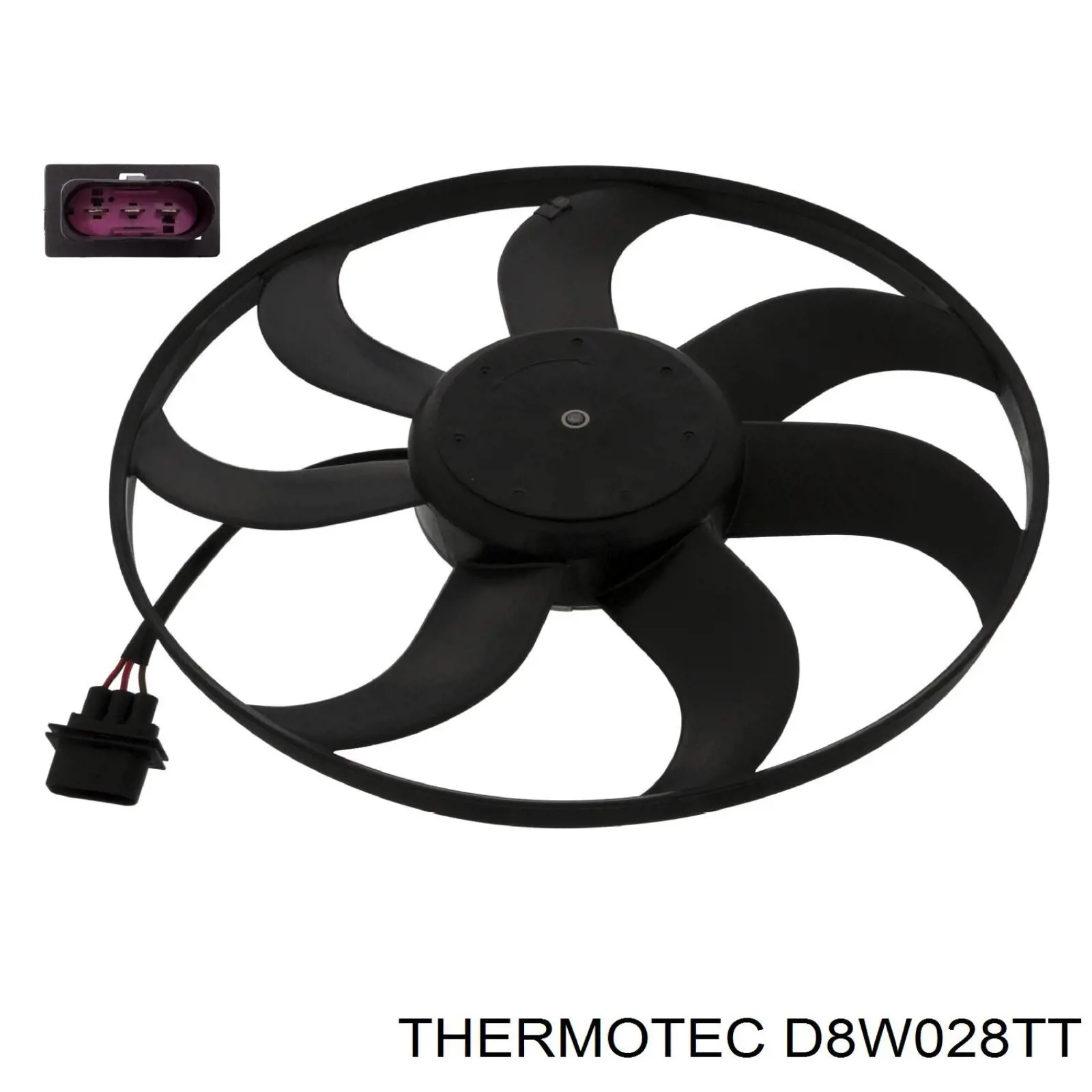 Купить D8W028TT Thermotec Диффузор вентилятора в сборе с мотором и крыльчаткой