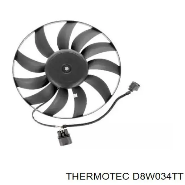 D8W034TT Thermotec ventilador elétrico de esfriamento montado (motor + roda de aletas esquerdo)