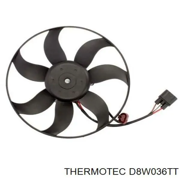 Купить D8W036TT Thermotec Электровентилятор охлаждения в сборе (мотор+крыльчатка) левый