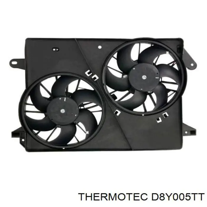 D8Y005TT Thermotec диффузор радиатора охлаждения, в сборе с мотором и крыльчаткой