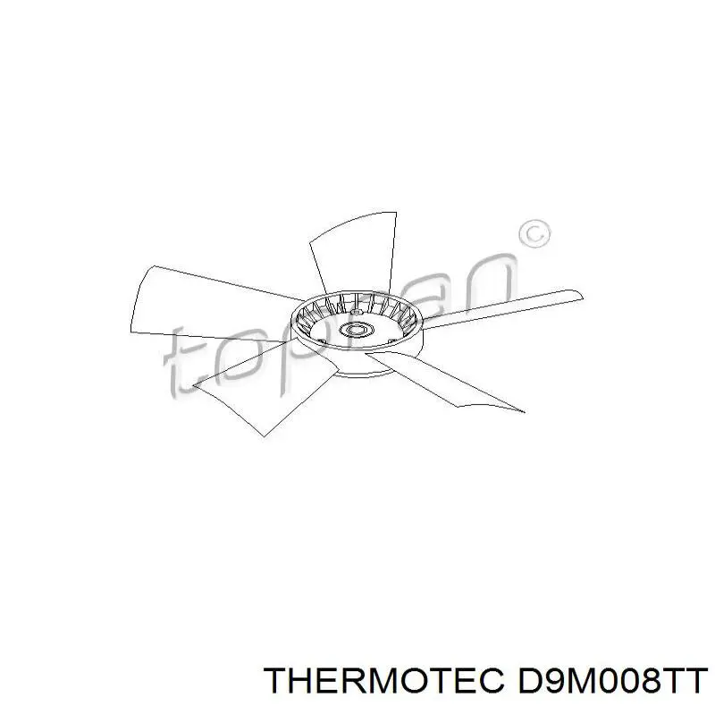 Вентилятор (крыльчатка) радиатора охлаждения Thermotec D9M008TT
