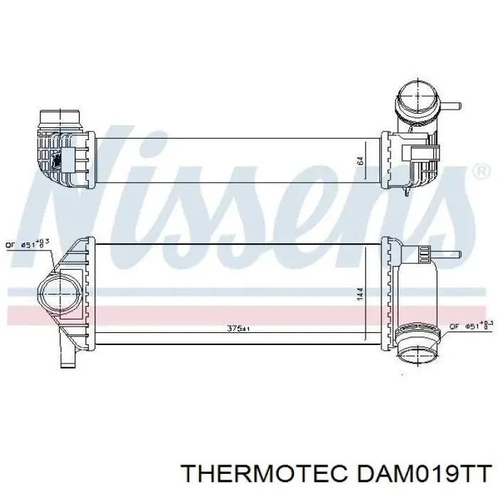 Радіатор интеркуллера DAM019TT Thermotec