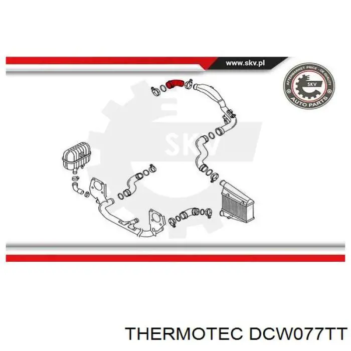 Купить DCW077TT Thermotec Патрубок интеркулера