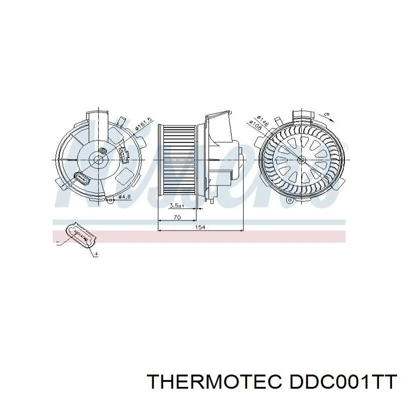 DDC001TT Thermotec Электромотор печки