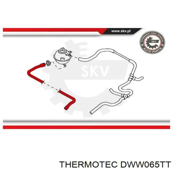 Шланг расширительного бачка нижний DWW065TT Thermotec