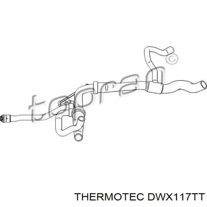 DWX117TT Thermotec шланг (патрубок радиатора охлаждения нижний)