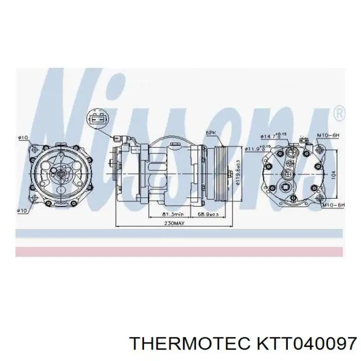 Шкив компрессора кондиционера Thermotec KTT040097