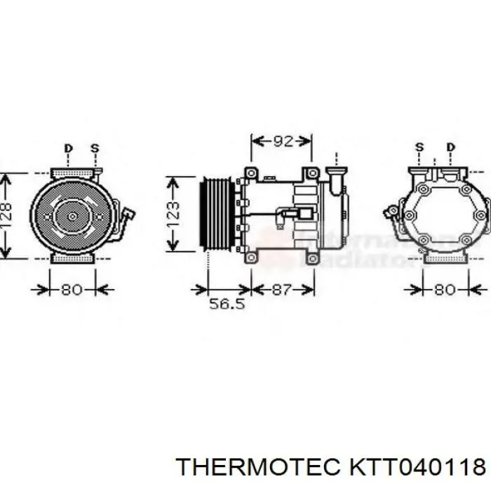 Шкив компрессора кондиционера Thermotec KTT040118