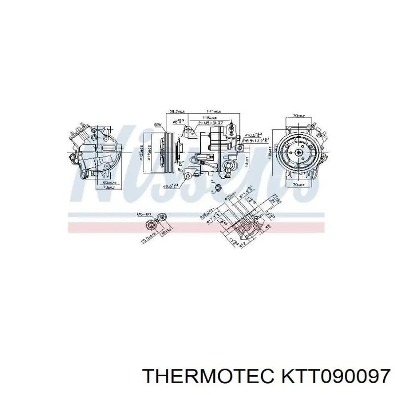 Компрессор системы кондиционирования Thermotec KTT090097 цена, от 151.88 USD