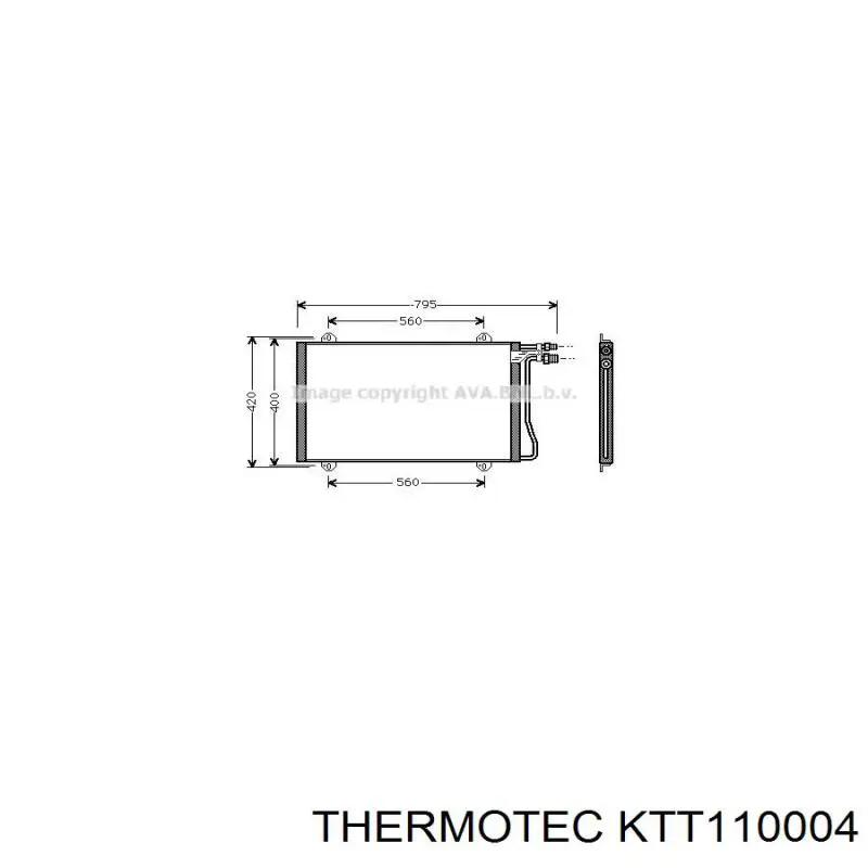 Радиатор кондиционера KTT110004 Thermotec