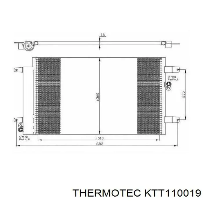 Купить KTT110019 Thermotec Радиатор системы охлаждения кондиционера