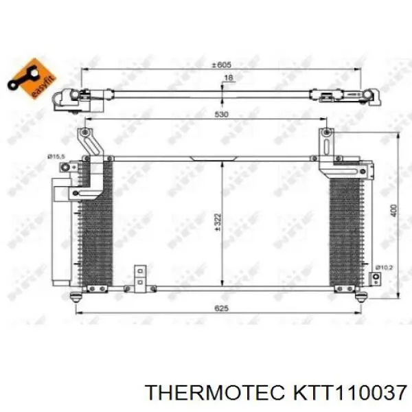 Радиатор охлаждения кондиционера Thermotec KTT110037