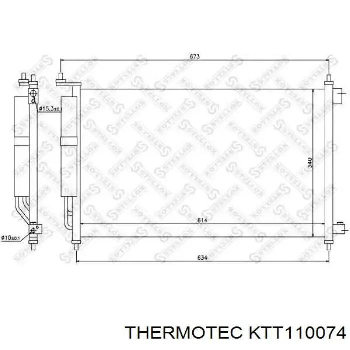 Радиатор охлаждения кондиционера Thermotec KTT110074