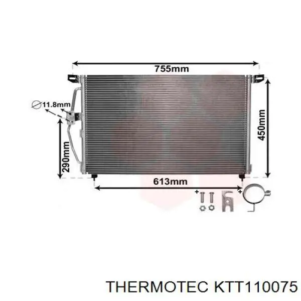 Купить KTT110075 Thermotec Радиатор системы охлаждения кондиционера