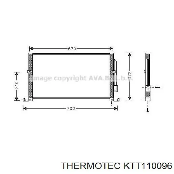 Купить KTT110096 Thermotec Радиатор системы охлаждения кондиционера