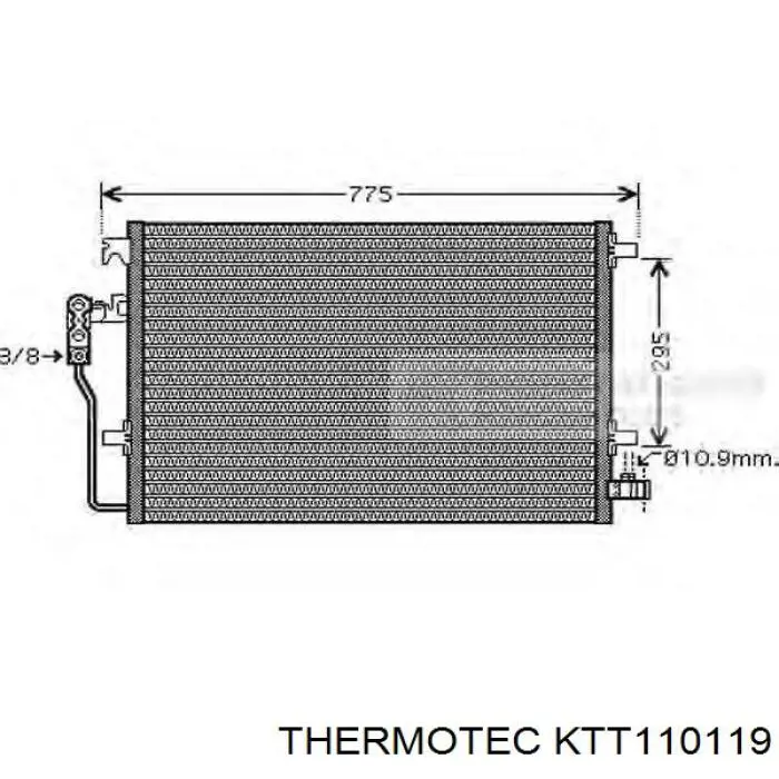 Конденсатор кондиционера Thermotec KTT110119 цена, от 76.77 USD
