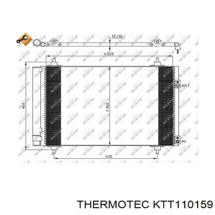 Купить KTT110159 Thermotec Радиатор системы охлаждения кондиционера