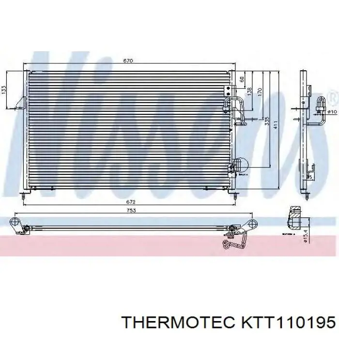 Купить KTT110195 Thermotec Радиатор системы охлаждения кондиционера