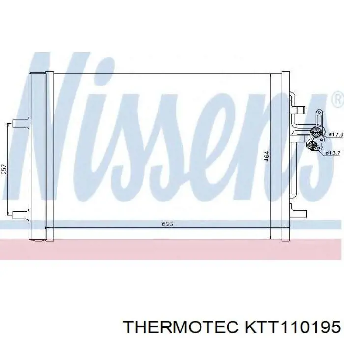 Радиатор кондиционера KTT110195 Thermotec