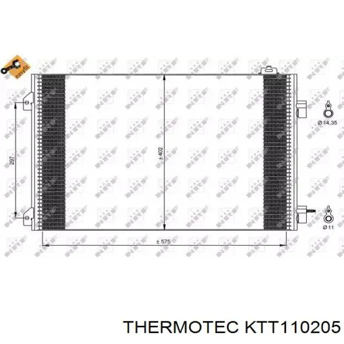 Радиатор охлаждения кондиционера Thermotec KTT110205